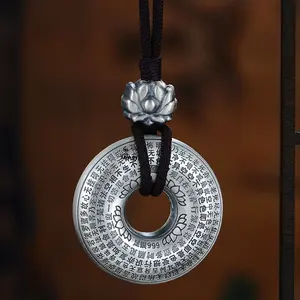 S999 シルバー ジュエリー 平安般若心経ペンダント 男女兼用 ニットセーターチェーンペンダント 誕生日プレゼント - Product Image 4