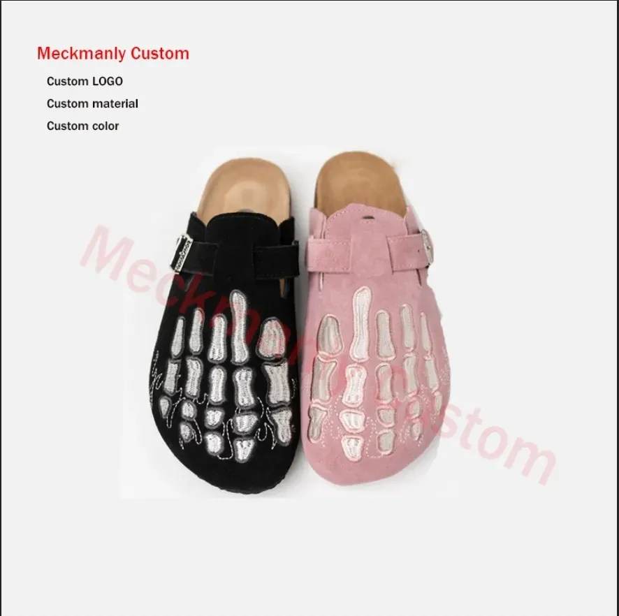 Custom Wholesale Bone Clogs Suede Cork Clogs Shoes For Women Men Anti Slip Slippers Mules Clogs With Arch Support
