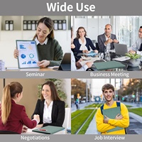 Porte-documents professionnel MOWPOG en similicuir pour entretien/cv, format A4/Legal, avec support pour bloc-notes et documents