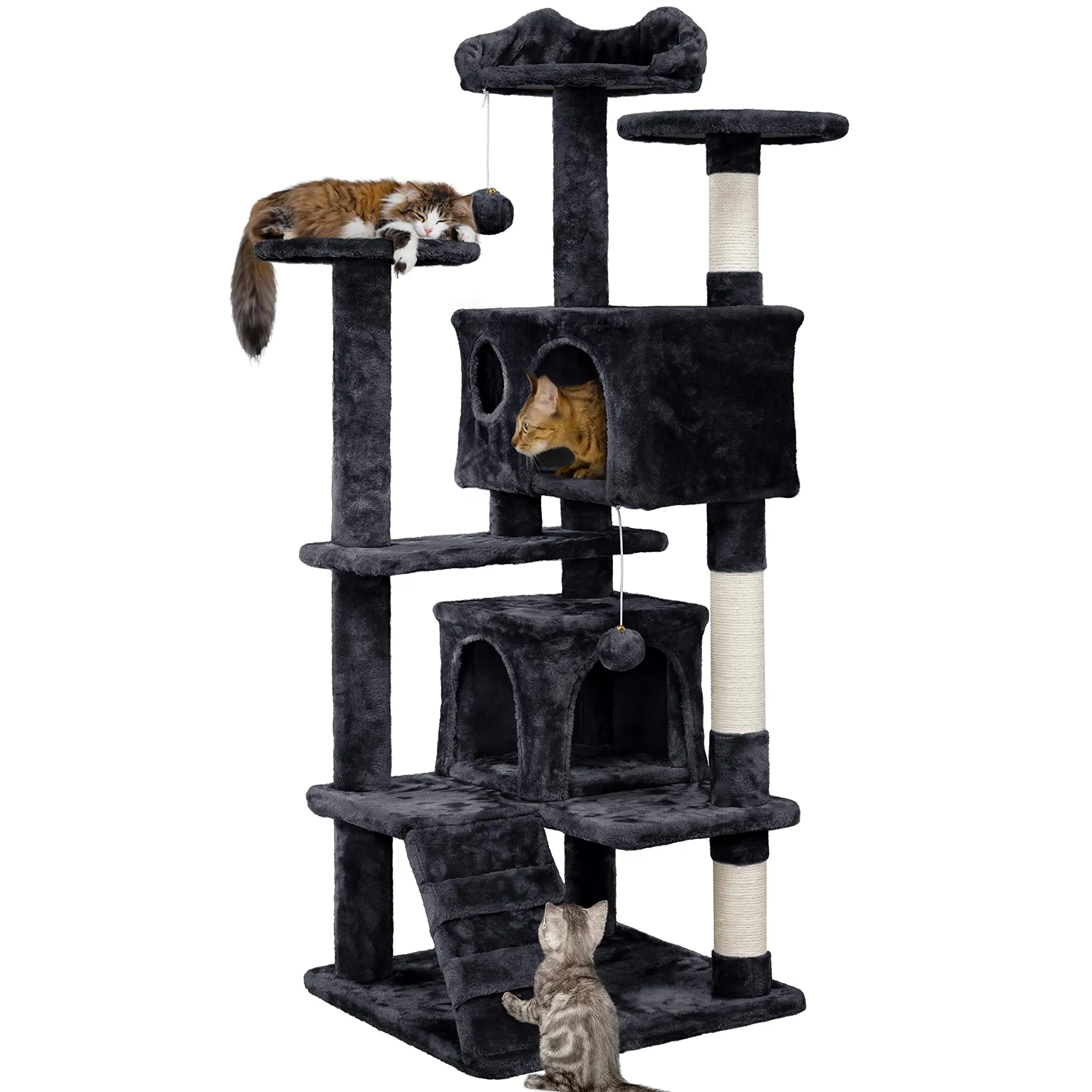 54in Cat Tree Tower Condo Furniture cat scratcher Post for Kittens Pet House Play cat trees   scratcher