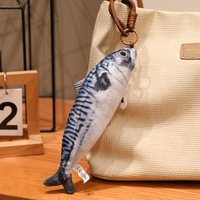 Porte-clés en peluche mignon et réaliste en forme de poisson tropical, petit jouet en peluche avec rembourrage en coton PP super doux, accessoires unisexes