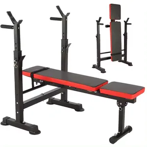 All'ingrosso regolabile pieghevole allenamento panca Press Set e Squat Rack con bilanciere e pesi