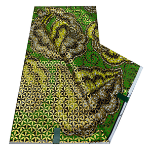 Tela de Ankara de calidad Superior, tela bordada de gasa Gloden con estampado de cera <span class=keywords><strong>Real</strong></span> africana para costura DIY, decoración del hogar, diseño de moda - Product Image 1