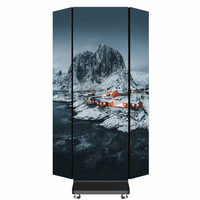 Afficheur LED numérique couleur pleine P2 1280x1960mm mobile, pliable en trois, pour intérieur, haute luminosité, sur pied, pour usage professionnel en libre-service
