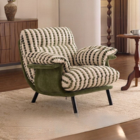 Fauteuil simple moderne en bois avec dossier inclinable pour salon, balcon, chambre et maisons d'hôtes