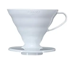 Hario可重复使用的咖啡滴头V60 01/02白色塑料倒在过滤咖啡批发