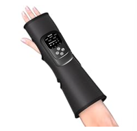 Masseur de bras à compression d'air avec chaleur, masseur de mains électrique avec batterie au lithium intégrée et contrôle de la minuterie