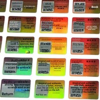 Étiquettes anti-contrefaçon personnalisées par le fabricant, codes anti-effraction personnalisés, autocollants holographiques laser à usage unique