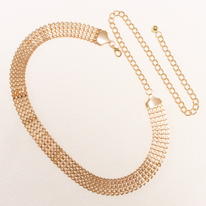 โซ่คาดเอวทรงเรขาคณิตสีทอง โลหะผสมสังกะสี สำหรับงานปาร์ตี้ สไตล์ฮิปฮอป แบบเส้นเดียว รุ่น W-Chain - Product Image 3