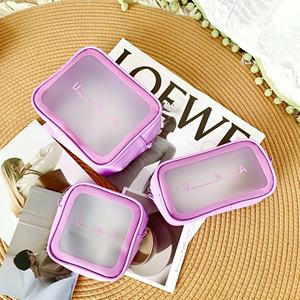 Hot Selling Waterproof PU Cosmetic <b>Bag</b> Custom Size <b>Clear</b> PVC Makeup <b>Bag</b> Large Capacity <b>Travel</b> Zipper Pouch - Product Image 1