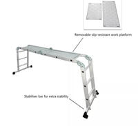 Échelle combinée multifonction légère et portable, 2x7 marches, en aluminium, certifiée EN 131, capacité 150 kg, la mieux notée