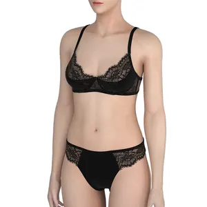 Wholesale Embroidery Manufacturer Women Bra and Panty Underwear Floral Sexy Female Lingerie