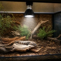 Lampe LED UVB Spot Par20 5W en Fer Noir UVB10.0 avec Cache en Filet 5000K 8000h CRI 85 Économe en Énergie Précision Énergétique pour Reptiles
