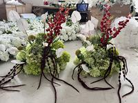 Chemin de table floral vert PPS de haute qualité 60 cm pour événements, mariages, décors de scène et allées