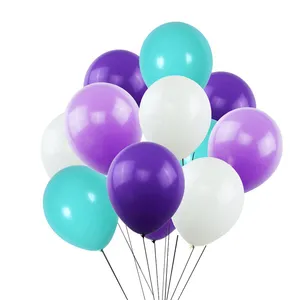 Großhandel pastell party dekorationen geburtstag-100pcs Purple Happy Birthday Balloons Party Decorations Ballon OEM Printed Colorful Pastel Balloons 12 Inch Latex Balloon