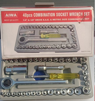 Jeu de clés à douille 40 pièces outils de quincaillerie à cliquet