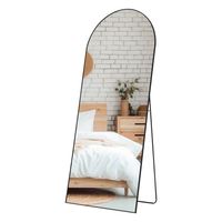 Miroir mural pleine longueur tendance style industriel en verre incassable avec cadre métallique cintré pour décoration de mariage et de maison, idéal pour dressing