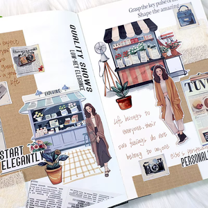 <span class=keywords><strong>Libro</strong></span> <span class=keywords><strong>de</strong></span> Pegatinas Decorativas DIY <span class=keywords><strong>de</strong></span> Material PET con Corte Personalizado <span class=keywords><strong>de</strong></span> 20 Hojas (5.56x8.26in) con Diseño Artístico <span class=keywords><strong>de</strong></span> <span class=keywords><strong>Alicia</strong></span> - Product Image 3