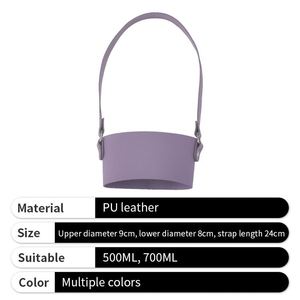 New Fashionable Pu Leather Tote 350Ml 500Ml Carry <b>Cup</b> Sleeve for Outdoor Event - Product Image 5