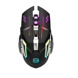 USB Connection Wireless Rechargeable 6D 2400dpi adjustable gaming mouse 7-color Backlight gamers mice
