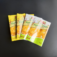 Sachets d'emballage alimentaire refermables en aluminium pour chips de banane plantain, imprimés en héliogravure sur mesure, 5000 pièces, avec fermeture arrière