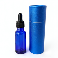 Flacon compte-gouttes en verre ambré bleu de 5 ml, 10 ml, 15 ml, 20 ml, 30 ml, 50 ml pour huile essentielle avec bouchon antivol et compte-gouttes insérable