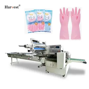 Automatic Flow Packaging Machine Pillow Package Surgical Medical Disposable Face Mask Latex Gloves Packing Machine