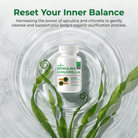 AegleWell OEM Capsules de Spiruline & Chlorelle Bio 100% Véganes Supergreens 120 Capsules Végétales pour l'Immunité et la Détox