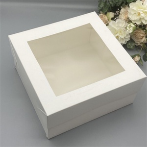 Wholesale 12*12*12inch Cake <b>Box</b> Square <b>Foldable</b> Party Food Cake <b>Box</b> with Window - Product Image 1