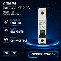 CDADA DAB6-63 Pemutus Sirkuit Tembaga Tipe Mini 1P 2P 3P 4P 4.5KA 6kA 1-63A Pemutus Sirkuit Miniatur Berkualitas Tinggi