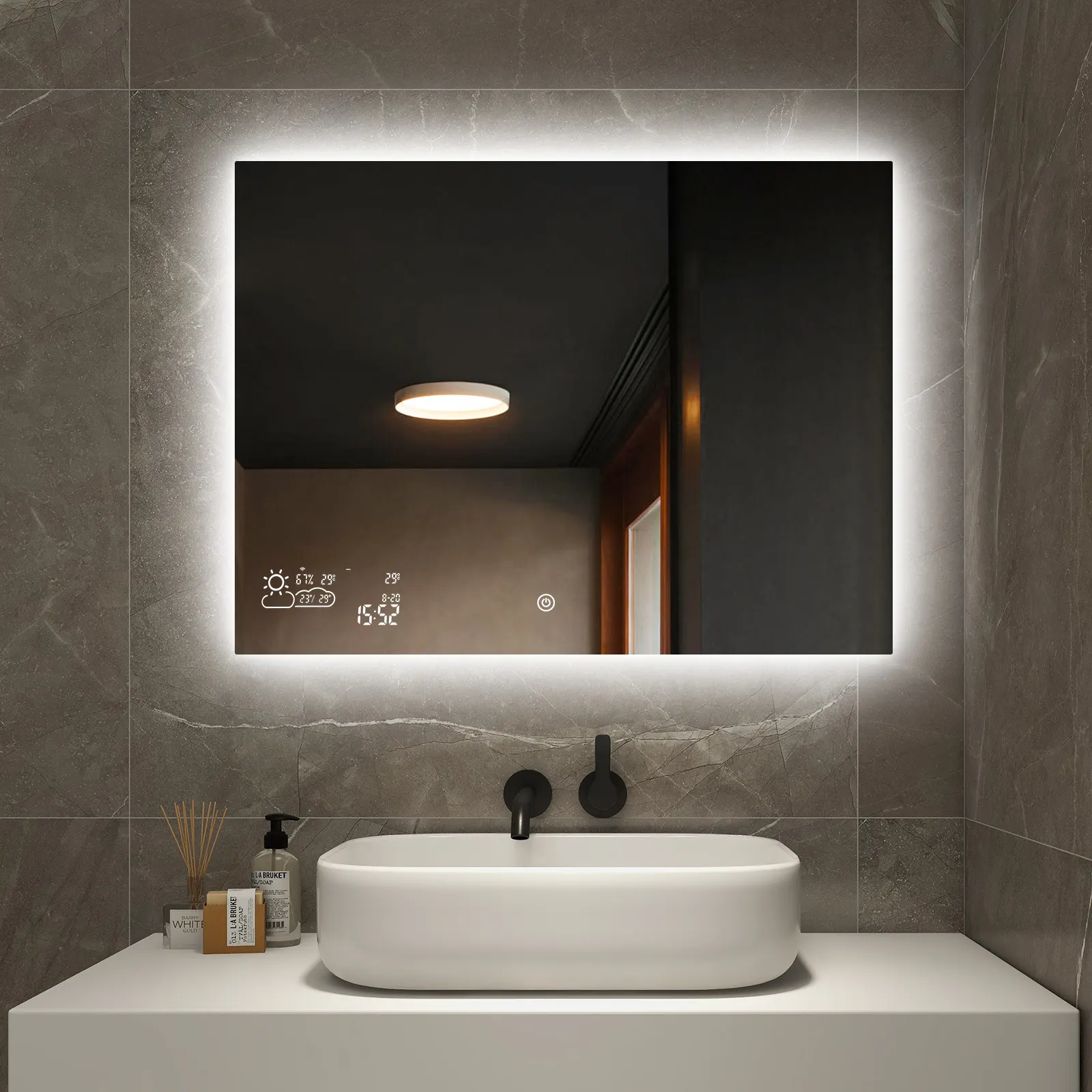Chinesischer Lieferant Badezimmer LED und Heizung Smart Mirror Touchscreen
