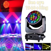 Projecteur LED Bee Eye 19x40W à tête mobile CTO Beam pour concerts, spectacles, clubs, fêtes, avec zoom RGBW 4-en-1 et anneau halo RGB