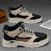 Chaussures décontractées coréennes pour hommes, prix de gros, bottes de travail montantes, chaussures de sport et de skate tendance rehaussantes