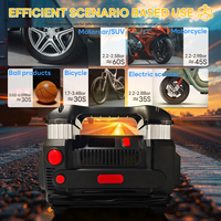Gonfleur LED multifonction 12V CC pour véhicule, ballon, pneus de vélo, gonflage rapide avec matériau ABS, moniteur de pression des pneus