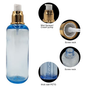 Bouteilles de lotion de soins de la peau cosmétiques vides en plastique PET Customizable15ml-100ml avec pompe pompe de pulvérisation de sérum or/argent produits PETG - Product Image 3