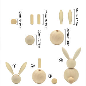 Ornement Lapin en Bois Couleur Bois Naturel Runwood pour Pâques, Fournitures d'Artisanat en Bois, Matériaux <span class=keywords><strong>de</strong></span> Décoration <span class=keywords><strong>de</strong></span> Fête Lapin en Bois DIY, Jouet <span class=keywords><strong>de</strong></span> Simulation Artisanale - Product Image 3