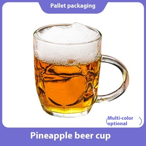 Tasse à bière de grande capacité en forme d'ananas Tasse à eau Tasse à thé avec verre résistant à la chaleur et poignée de canette - Product Image 2