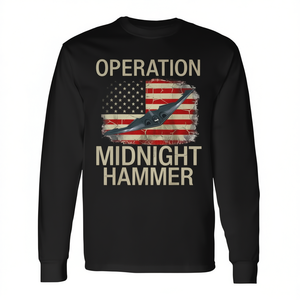 T-shirt à manches longues Operation Midnight Hammer B-2 Stealth Jet, col rond, unisexe, pour adulte, impression numérique - Product Image 3