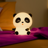 Veilleuse en silicone en forme de panda mignon, rechargeable, à commande tactile, LED, veilleuse pour enfants, lampe de chevet pour chambre à coucher