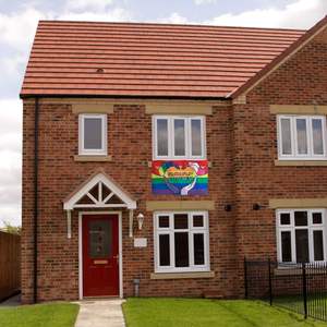 Cao cấp 3ft x 5ft Polyester handmade cầu vồng cờ 4 grommets bên trong/bên ngoài LGBT gay biểu ngữ màu sắc sống động cho quảng cáo - Product Image 3