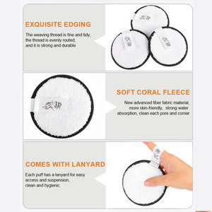 Tampons démaquillants biologiques d'usine, lingettes de nettoyage exfoliantes réutilisables pour le visage, ensemble de lingettes en coton ultra douces pour élimination des bouffées pour cosmétique - Product Image 3