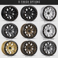 Jantes Beadlock Forgées Or Satiné 17-22 Pouces 6061-T6, Jantes Tout-Terrain Simulées 5x5.0 6x5.5 pour Jeep Tacoma Bronco Ram 1500