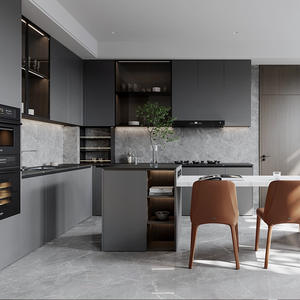 Gabinete de Cocina Personalizado de Madera Maciza y Acero Inoxidable, Diseño Moderno de Lujo, Tamaño y Color Personalizables - Product Image 4