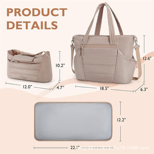 Sac fourre-tout maternité matelassé multifonctionnel élégant 2025 avec étui à sucette, organisateur de poussette, sac à couches pour maman et bébé, sac d'hôpital - Product Image 2