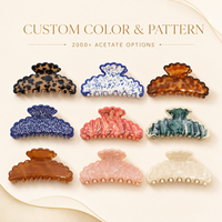 Newyeah Vente en gros Pince à cheveux en acétate de cellulose 9,3 cm avec logo personnalisé, maintien ferme, motif écaille de tortue, accessoires pour cheveux