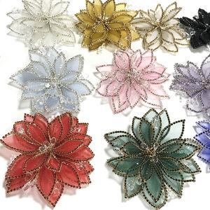 Hot DIY coser mujeres accesorios de boda apliques de diamantes de imitación de cristal 3D alambre trabajo flor parches para ropa de vestido de Graduación - Product Image 1