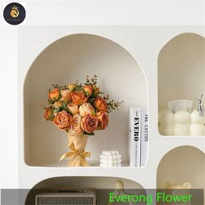 EV 964 la vendita diretta principessa rosa artificiale 3 forchette di seta <span class=keywords><strong>senape</strong></span> giallo rosa fiore matrimonio centrotavola fiore - Product Image 4