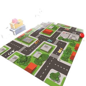 Tapis de jeu rectangulaire pour enfants Wan Xinlong, motif voitures sur route, antidérapant, éducatif, pour chambre à coucher, salon, usage enfant - Product Image 4