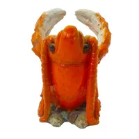 Kustom Kerajinan Resin Patung Lobster Kepiting Hewan Ornamen Pemegang Botol Anggur untuk Dekorasi Rumah Dekorasi Meja