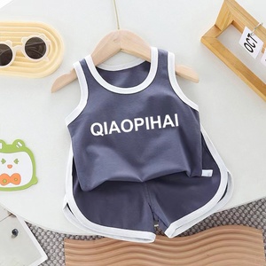 Set Estivo Leggero per Bambini con Canottiera <span class=keywords><strong>e</strong></span> Pantaloncini in Cotone, Stile Sportivo per Ragazzi <span class=keywords><strong>e</strong></span> Ragazze - Product Image 2